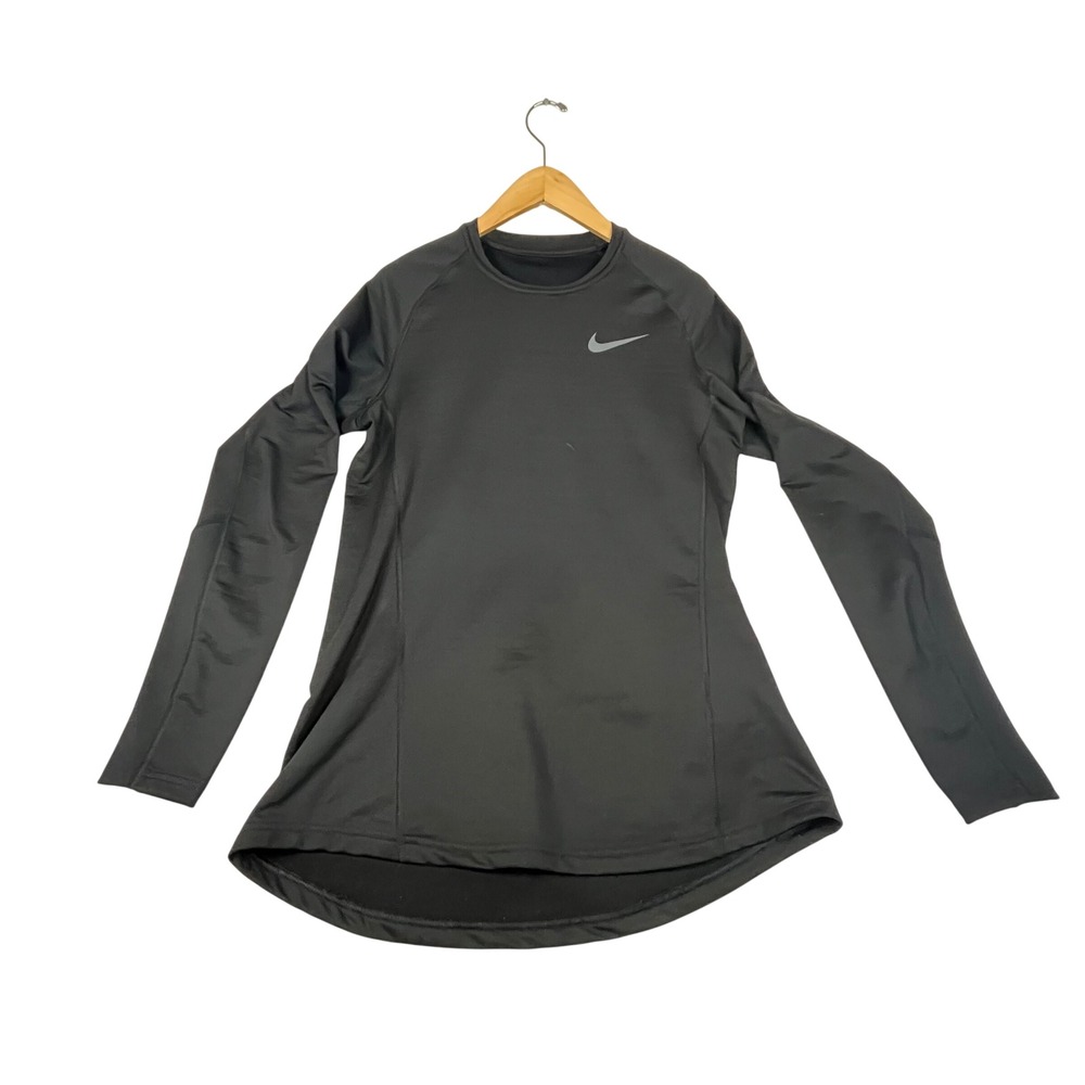 Nike Dri-FIT Mens Medium Black Long Sleeve Training Shirt Activewear Top 5094